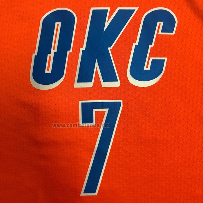 Camiseta Oklahoma City Thunder Darius Bazley #7 Statement 2021 Naranja
